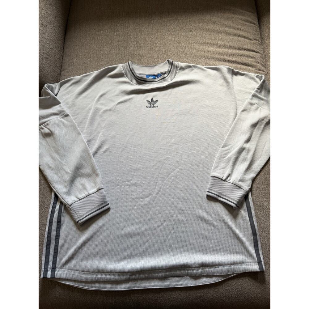 Adidas Originals Men Nova Instinct Grey Long Sleeve Mesh Jersey Crewneck Size M